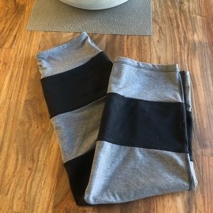 Lululemon yoga over striped skirt slate/black 4